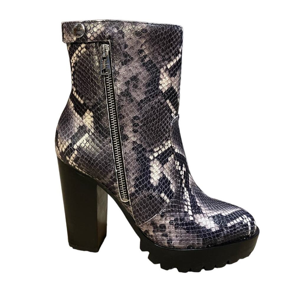 AllSaints Ana Snake Emobossed Lug Womens Boot Size US Size 7 NEW